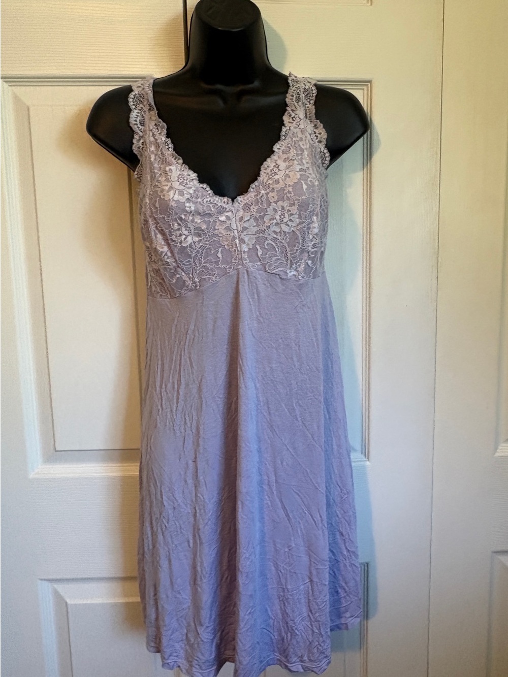 Lace-Trim Lavender Chemise lingerie- Women's Intimates